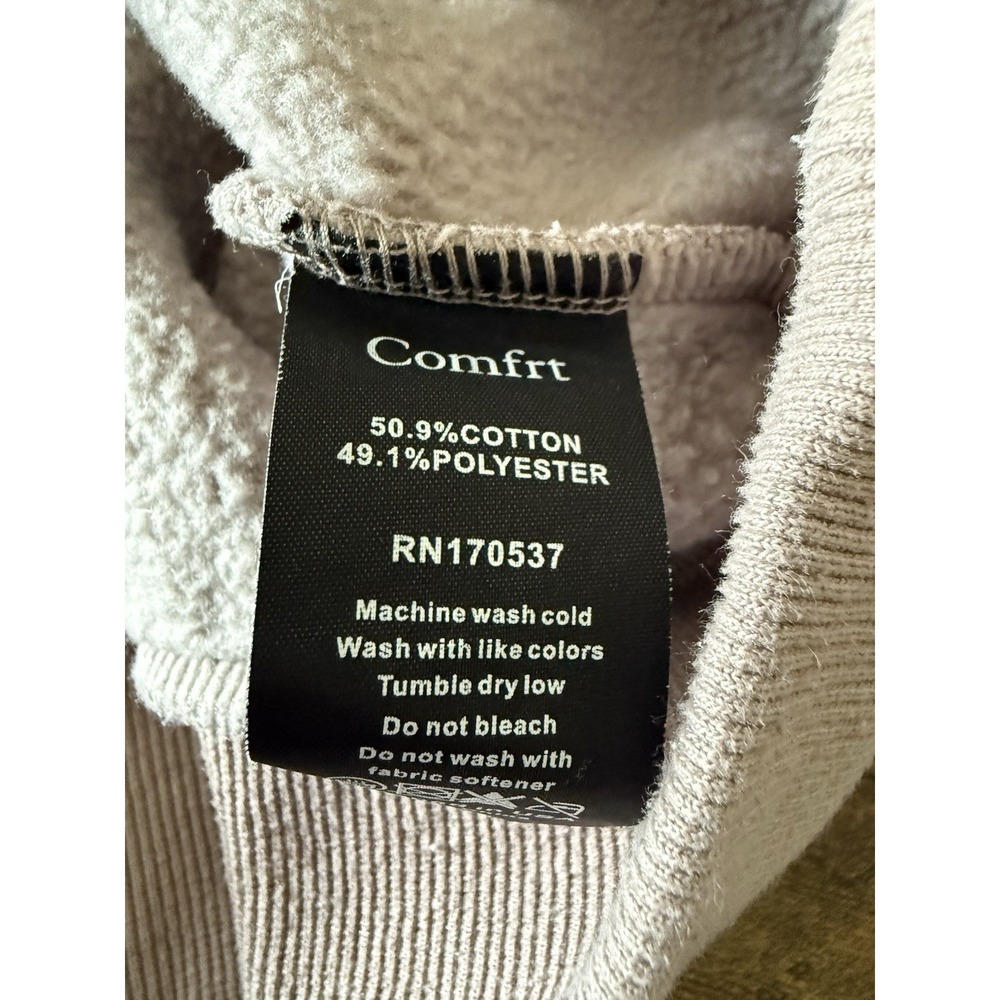 Comfrt Unisex Adults' Solid Travel Essentials Pullover Hoodie NC3 Bark Small - Picture 10 of 10